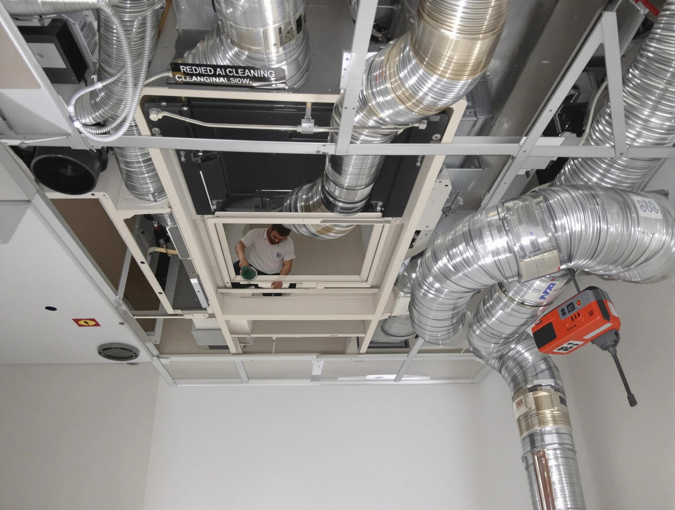 McCandless Air Duct Cleaning technician performing detailed central duct system cleaning in McCandless