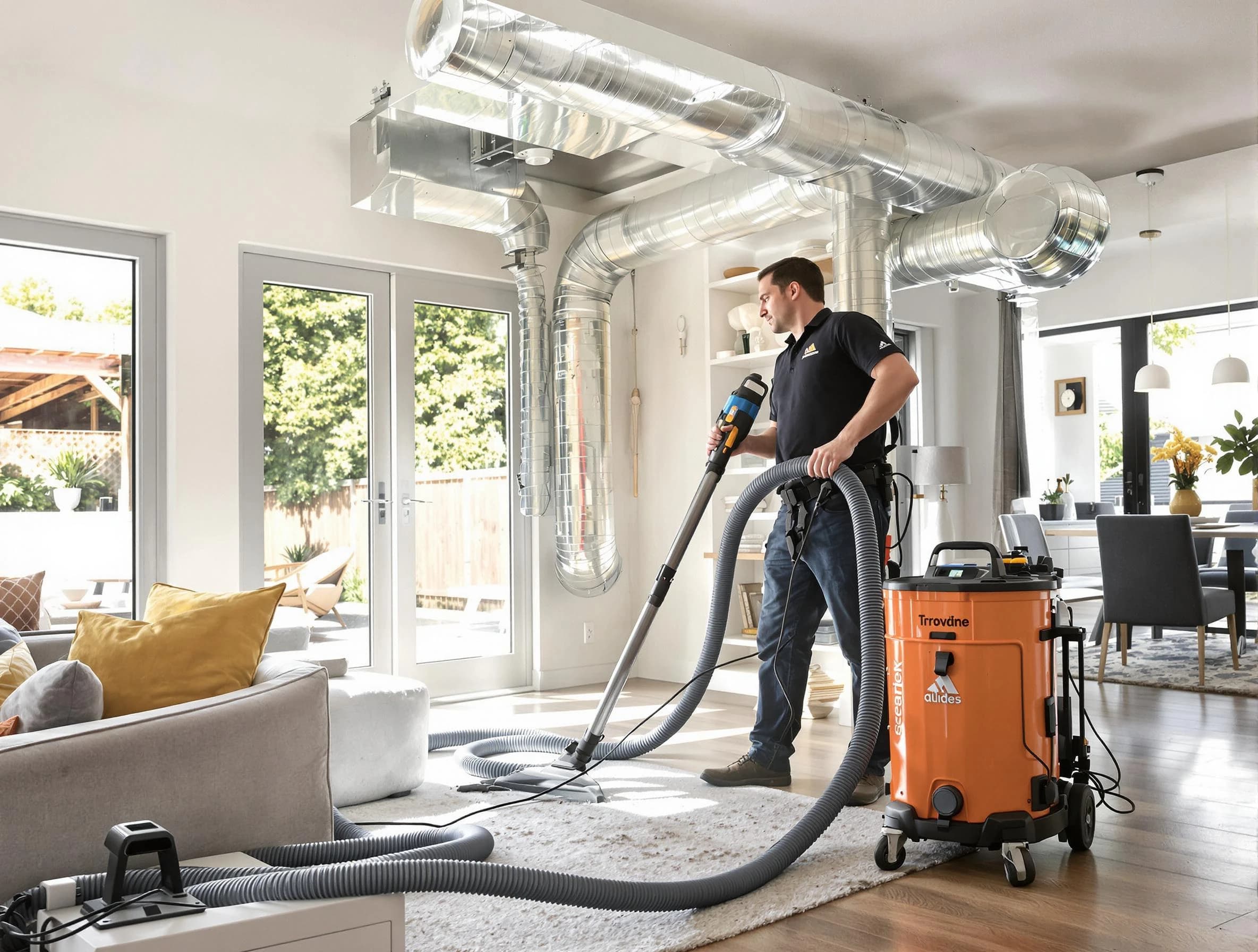 McCandless Air Duct Cleaning specialist performing thorough residential duct cleaning using advanced equipment in McCandless