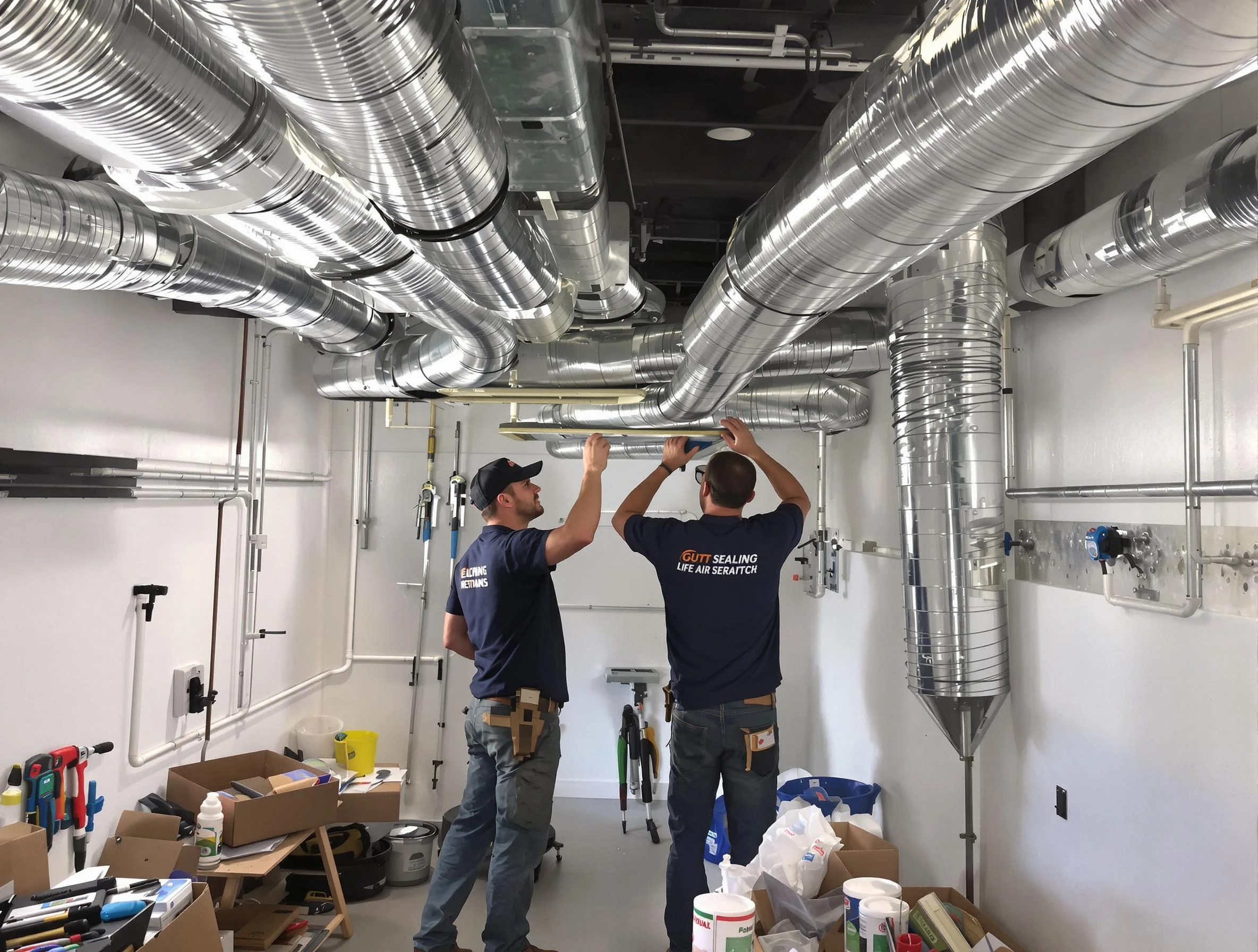 McCandless Air Duct Cleaning technician applying professional duct sealing solutions in McCandless