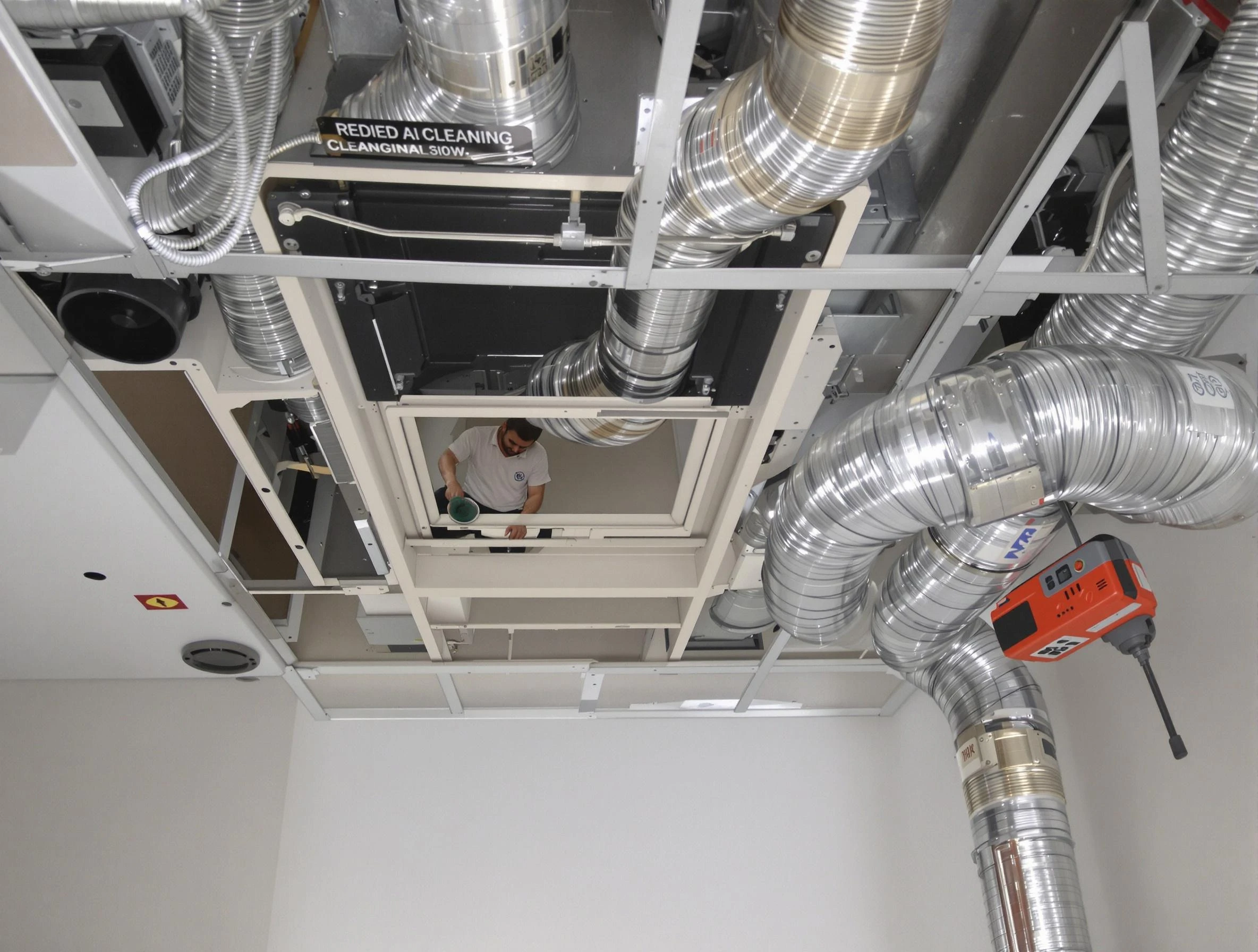 McCandless Air Duct Cleaning technician performing detailed central duct system cleaning in McCandless